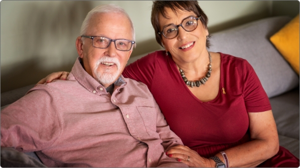 Jack who was diagnosed with squamous cell carcinoma and his wife, Maryellen.  